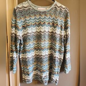 Alfred Dunner Women's Sweater Chevron Pattern Knit Size Small Like New